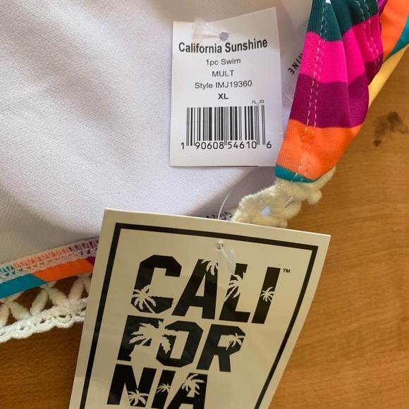 Colorful Striped One-Piece Swimsuit - Picture 3 of 4